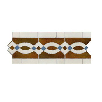 Mosaic House Moroccan tile Zitoune 19-1-2 Custom White,   Light Blue,   Brown,    solid  